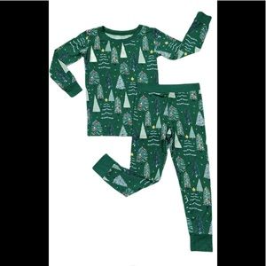 Little Sleepies green twinkling tree two-piece pajama set